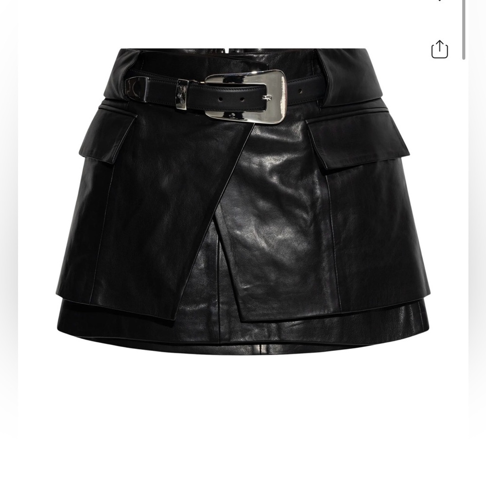 IRO LAMB SKIN Leather Mini Skirt with Belt